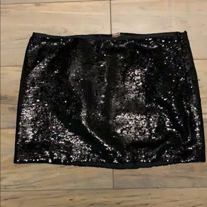 Black sequin mini skirt
